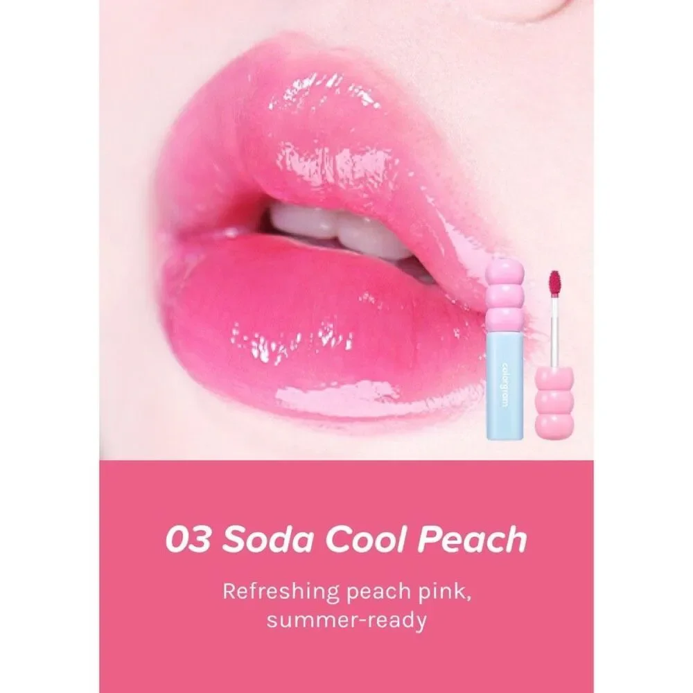 Colorgram Fruity Glass Lip Tint - 0.1 oz / 3g - 03 Soda Cool Peach
